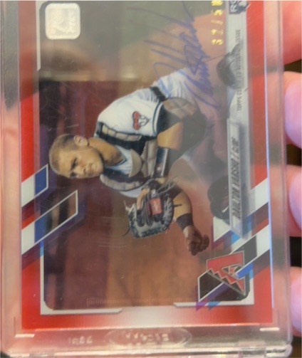 2021 Topps Clearly Authentic Autographs Andy Young Red Parallel — front