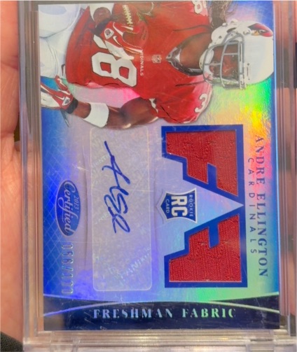 2013 Panini Certified #302 Andre Ellington Freshman Fabric Rookie Card — front