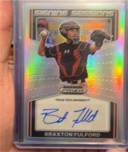 2022 Panini Prizm Draft Picks Signing Sessions #SS-BF Braxton Fulford — front