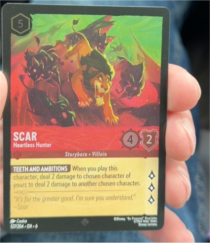 2024 Disney Lorcana Azurite Sea #127 Scar Heartless Hunter — front