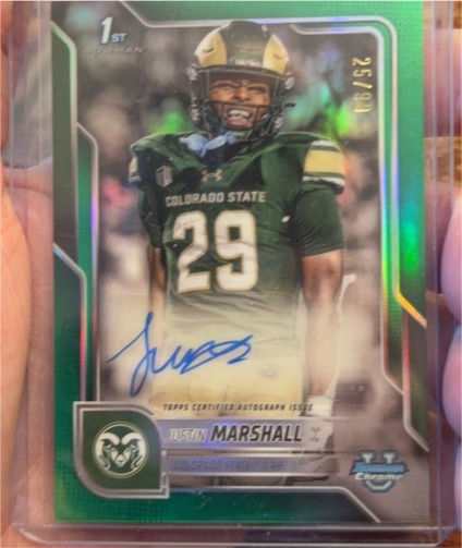 2025 Bowman Chrome #29 Justin Marshall — front