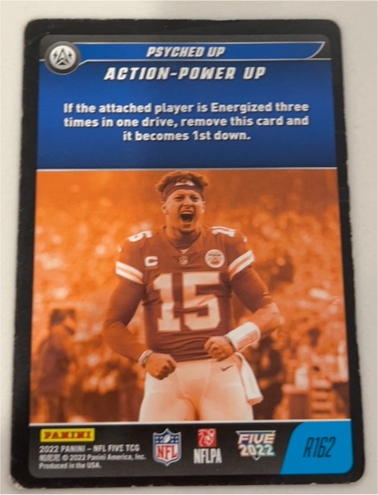2022 Panini NFL Five #R162 Patrick Mahomes Psyched Up Action-Power Up — front