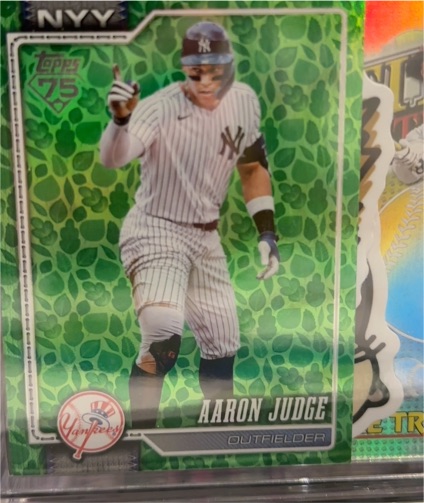 2026 Topps Series 1 #1 Aaron Judge Holiday Easter Green Foil — front