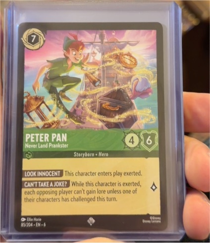 Disney Lorcana Azurite Sea #85 Peter Pan - Never Land Prankster — front