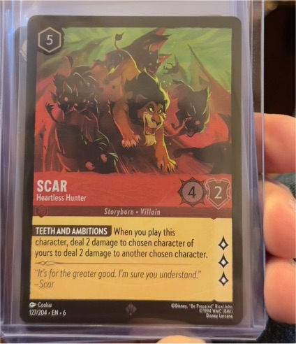 2024 Disney Lorcana Azurite Sea #127 Scar Heartless Hunter — front