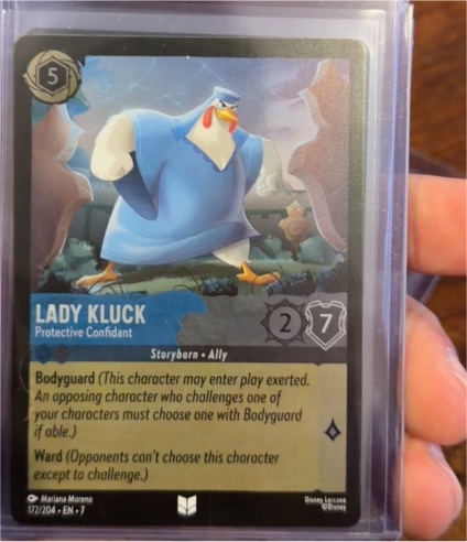 Disney Lorcana Archazia's Island #172 Lady Kluck - Protective Confidant — front