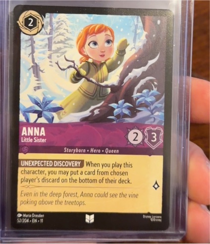 Disney Lorcana Winterspell #52 Anna - Little Sister — front