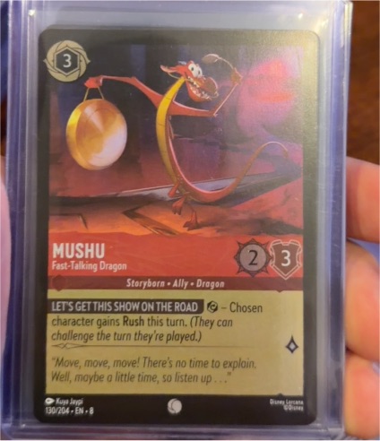 Lorcana Reign of Jafar #130 Mushu Fast-Talking Dragon — front