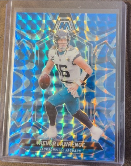 2024 Panini Mosaic #99 Trevor Lawrence Reactive Blue Mosaic Prizm — front