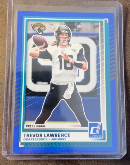 2025 Donruss #216 Trevor Lawrence Press Proof Blue — front