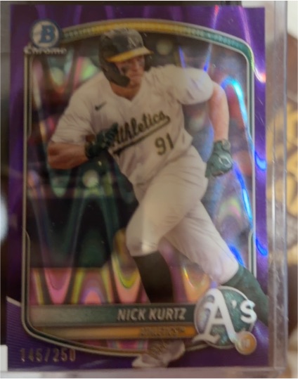 2025 Bowman Chrome Prospects Purple Refractors #BCP-114 Nick Kurtz — front