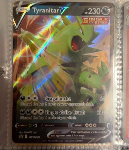 2021 Pokemon TCG Sword & Shield #SWSH109 Tyranitar V — front