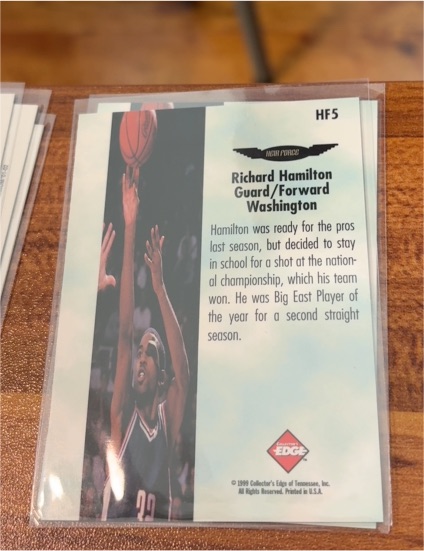 1999 Collector's Edge #HF5 Richard Hamilton — front