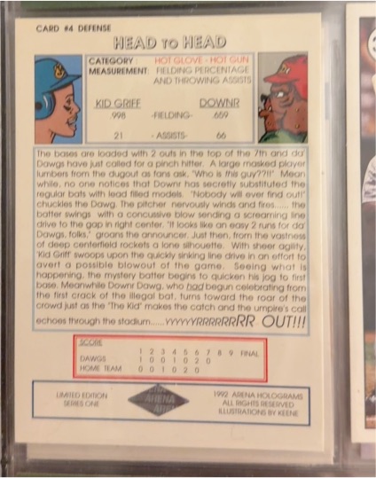 1992 Arena Holograms #4 Kid Griffey Head to Head — front