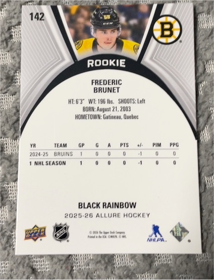 2025-26 Upper Deck Allure #142 Frederic Brunet — front