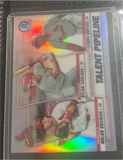 2020 Bowman Chrome #TP-STL Dylan Carlson / Elehuris Montero / Nolan Gorman Talent Pipeline — front