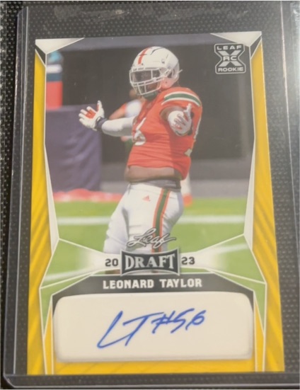 2023 Leaf Draft #BA-LT1 Leonard Taylor Rookie Auto — front