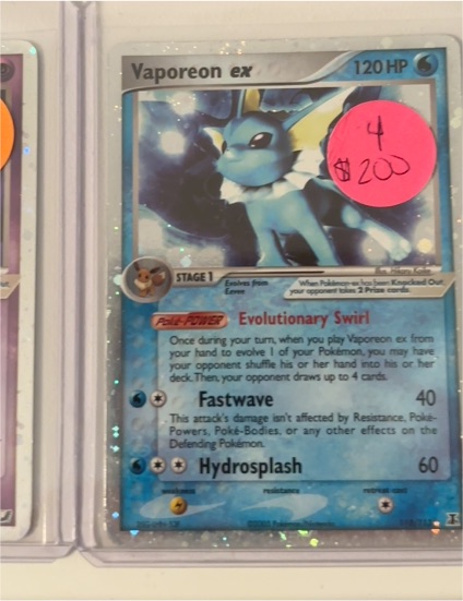 2006 Pokémon World Championship #110 Vaporeon ex — front