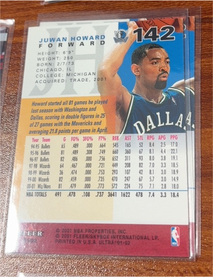 2001 Fleer #142 Juwan Howard — front
