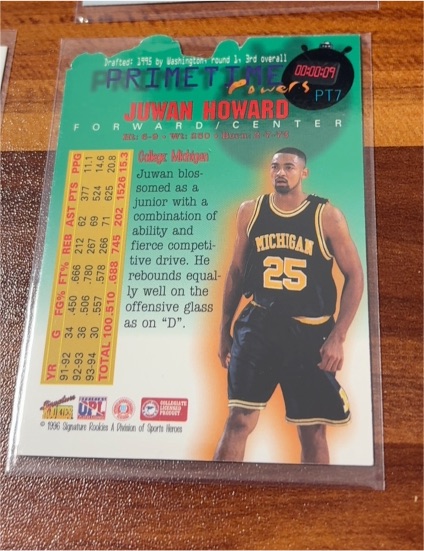 1995-96 Signature Rookies Premier Primetime Powers #PT7 Juwan Howard — front