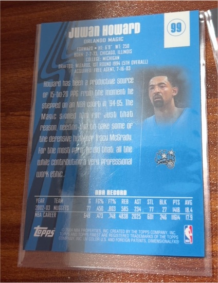 2002-03 Topps #99 Juwan Howard — front