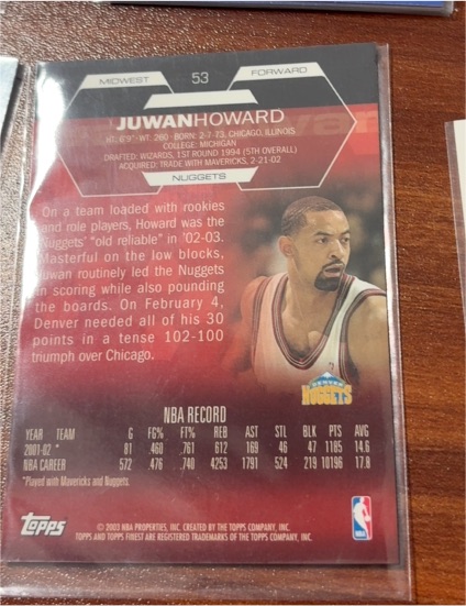 2001-02 Topps #53 Juwan Howard — front
