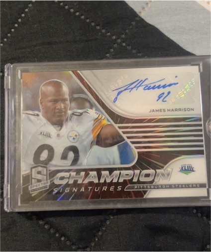 2021 Panini Spectra Champion Signatures #Champion Signatures James Harrison — front