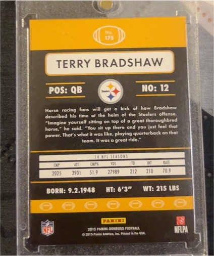 2015 Panini-Donruss #175 Terry Bradshaw — front