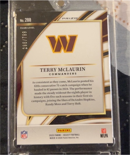 2025 Panini Select #288 Terry McLaurin — front