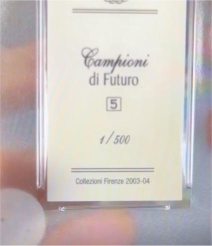 2003-04 Collezioni Firenze Campioni di Futuro #5 — front