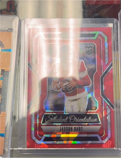 2025 Panini Prizm Draft Picks #9 Jaxson Dart Student Orientation Red Ice Prizm — front