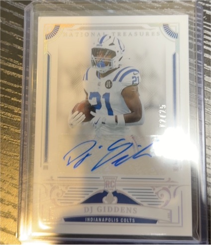 2025 Panini National Treasures #107 DJ Giddens Rookie Card — front
