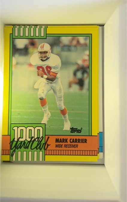 1990 Topps #5 Mark Carrier 1000 Yard Club — front