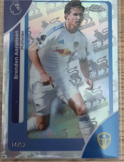 2026 Topps Chrome Premier League #105 Brenden Aaronson — front