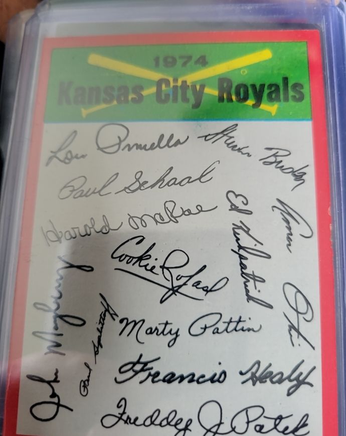 1974 Topps #NNO Kansas City Royals Team Checklist — front