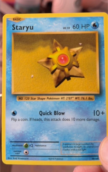 2016 Pokémon XY Evolutions #30 Staryu — front