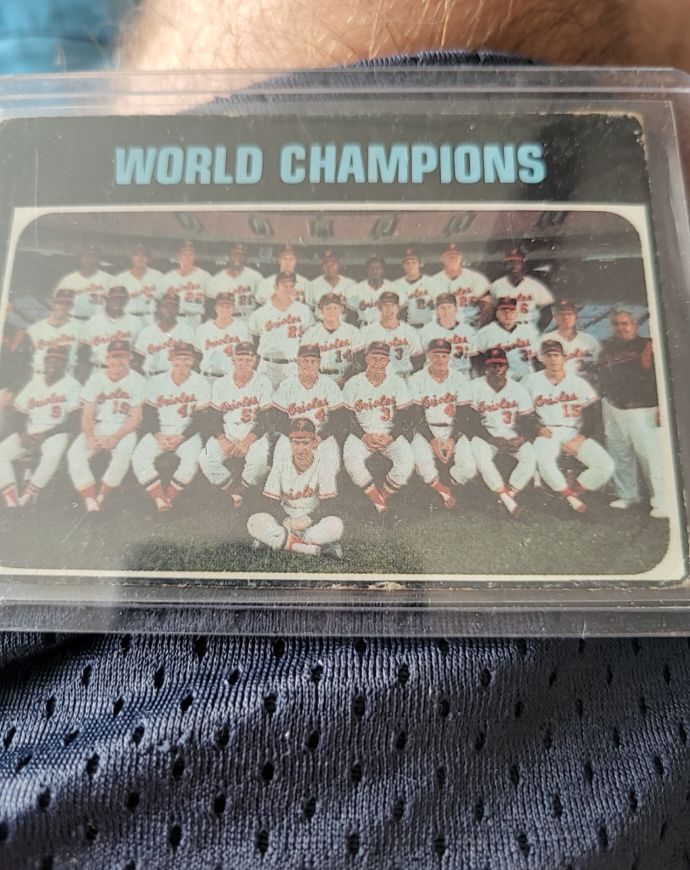 1971 Topps #1 World Champions Baltimore Orioles Team — front