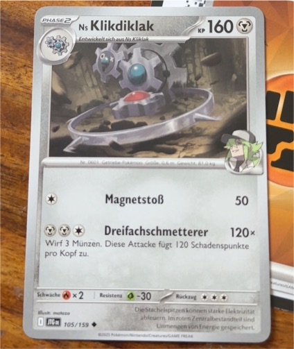 2023 Pokémon Journey Together #105 N's Klikdiklak — front