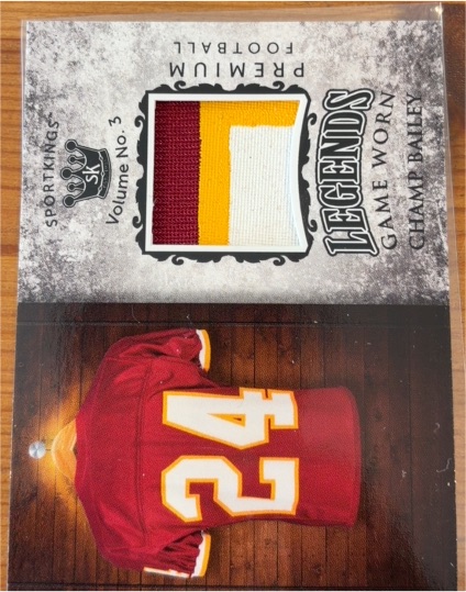 2022 Sportkings Volume 3 Legends Game Worn Patch Champ Bailey #LSM-37 — front