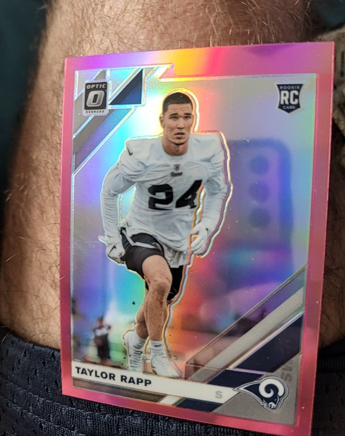 2019 Donruss Optic #129 Taylor Rapp Pink Prizm Rookie Card — front