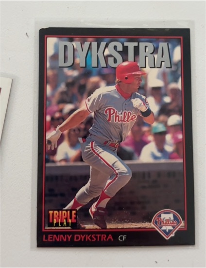 1993 Leaf Triple Play #185 Lenny Dykstra — front