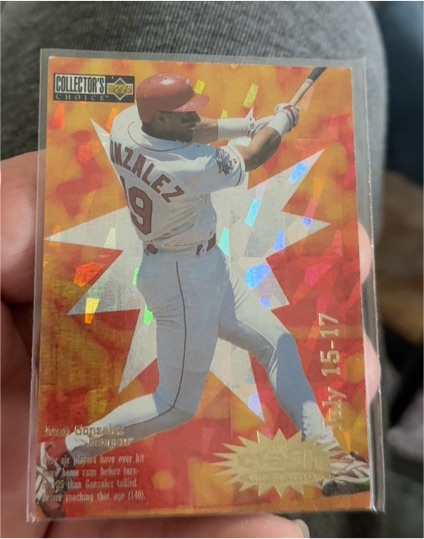 1996 Upper Deck Collector's Choice #CG28 Juan Gonzalez You Crash The Game — front