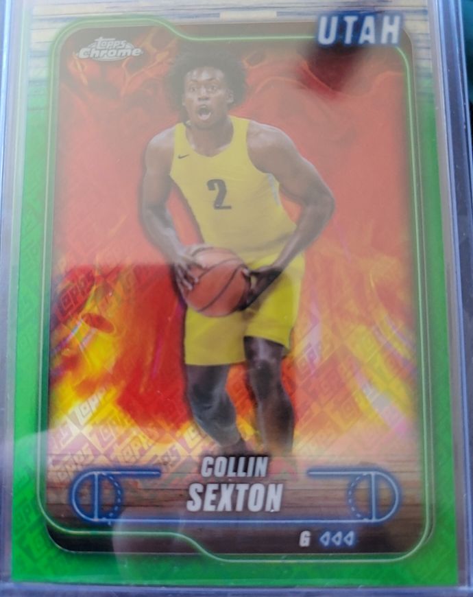 2024-25 Topps Chrome #35 Collin Sexton Green Refractor — front