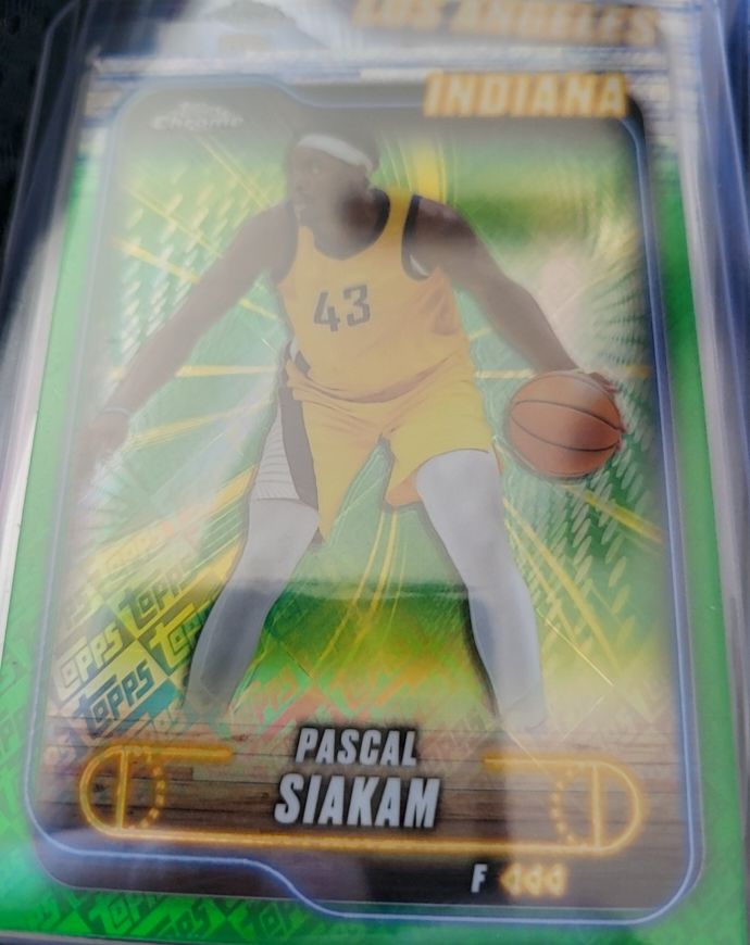 2024-25 Topps Chrome #64 Pascal Siakam Green Topps Logo Refractor — front
