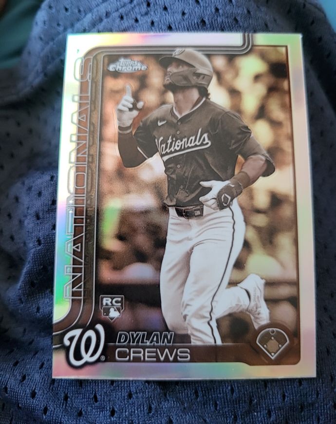 2025 Topps Chrome #146 Dylan Crews Sepia Refractor RC Washington Nationals — front