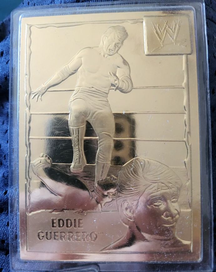 1999 Danbury Mint WWE Wrestling 22Kt Gold Card #42 Eddie Guerrero — front