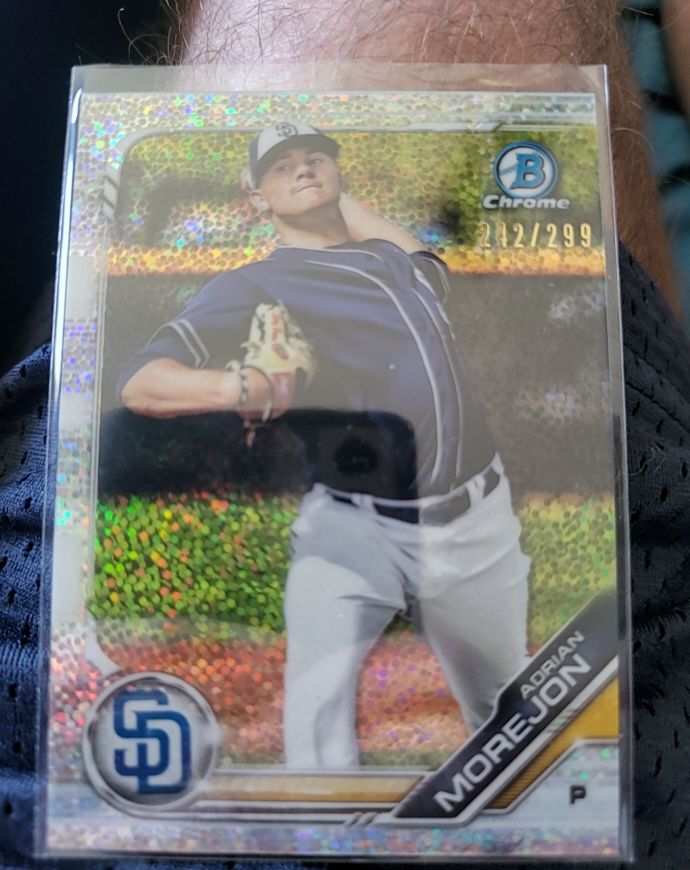 2019 Bowman Chrome Prospects Speckle Refractor #BCP-10 Adrian Morejon — front