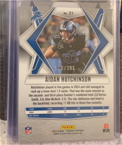2025 Panini Phoenix #21 Aidan Hutchinson — front