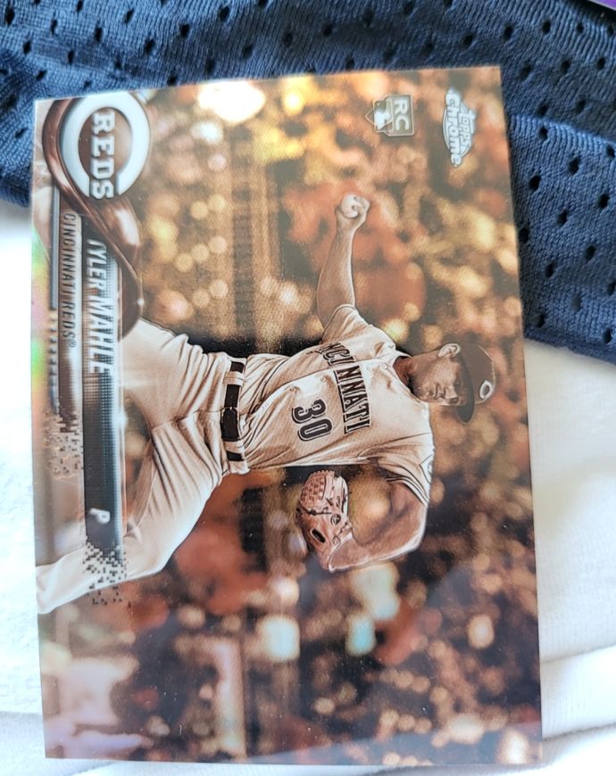 2018 Topps Chrome #12 Tyler Mahle Cincinnati Reds Sepia Refractor Rookie Card — front