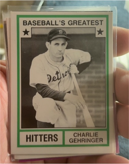 1982 TCMA Baseball's Greatest Hitters #34 Charlie Gehringer — front
